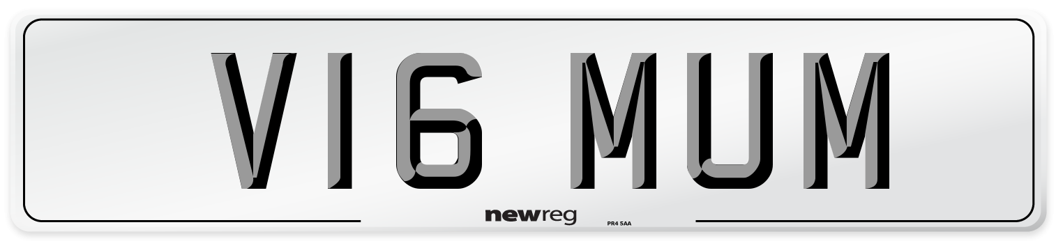 V16 MUM Number Plate from New Reg